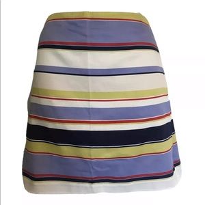 Loft multi color striped mini skirt.